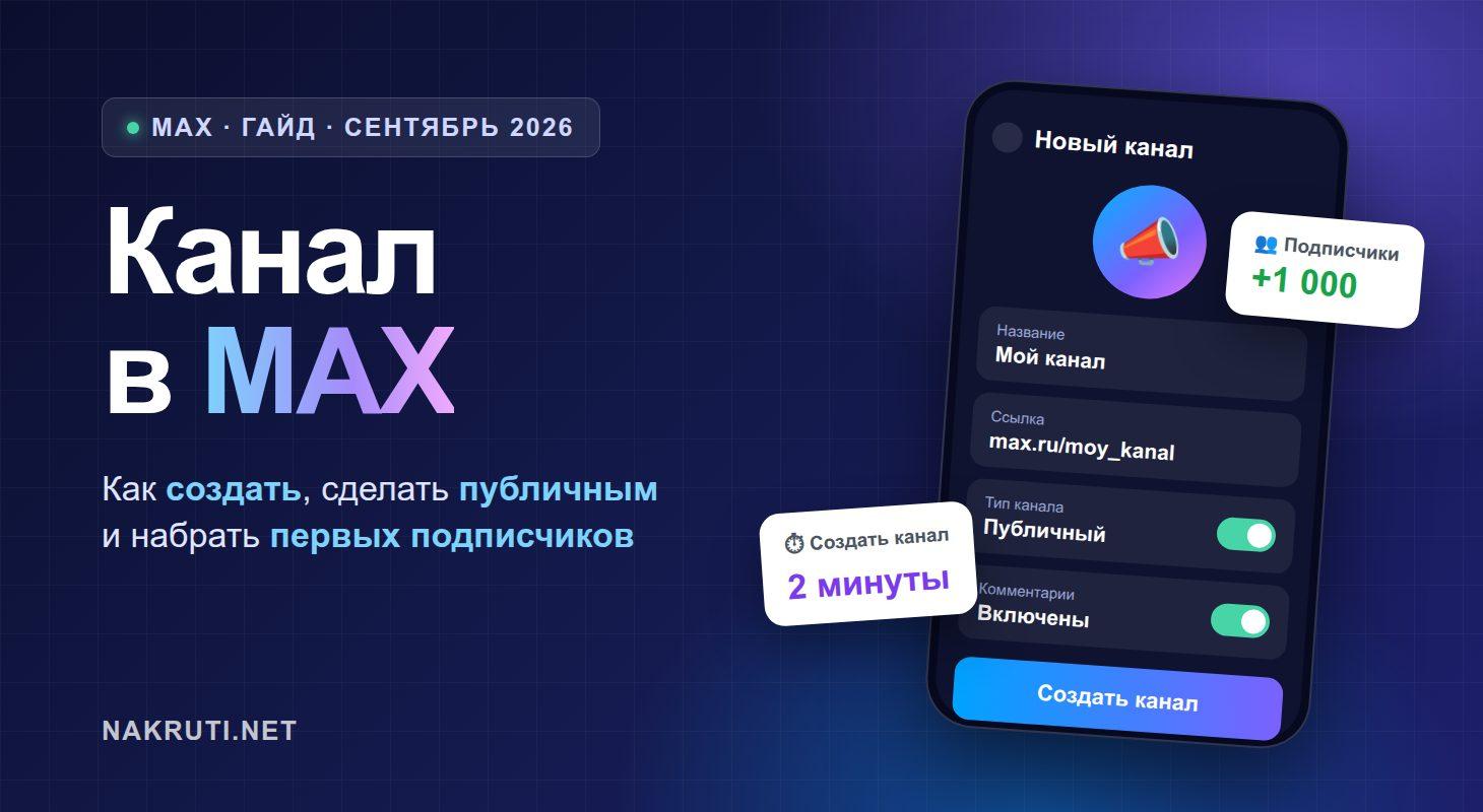 Как создать канал в MAX — публичный и приватный, гайд 2026